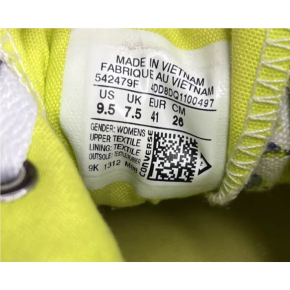 Converse Women's Chuck Taylor All Star Hi Sneakers 542479F Grey/Citron Sz 9.5 A+ - Picture 12 of 12